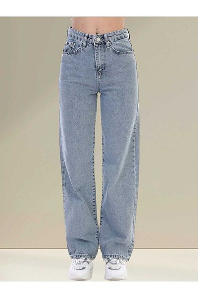 Geppetto Γυναικεία Penolope - Γαλάζιο Lycra Wide Leg Mom Jean