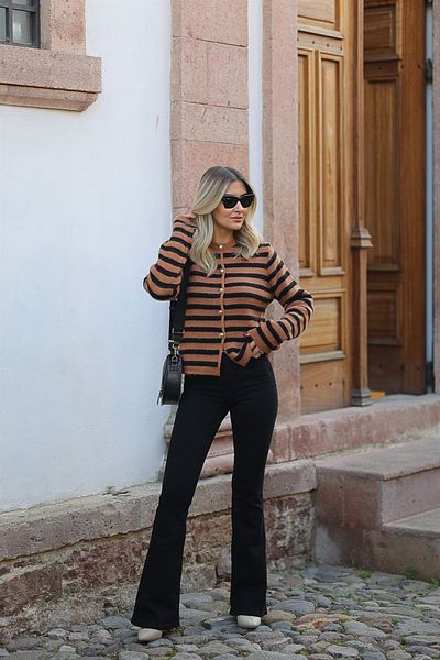 Geppetto Penolope Women Mia Black Spanish Leg Flare Jeans Lycra Παντελόνι