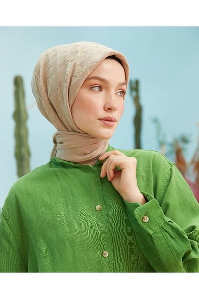 HAR-UM Ticaret Hijab Women Bamboo Scarf Milk Coffee
