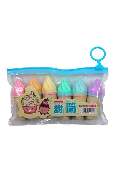 Kırtasiye Ofisi 6-Piece Ice Cream Pastel Highlighter Set - Xyh-1708