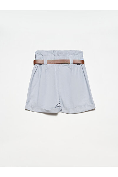 Dilvin 71140 Beli Lastikli Kemerli Şort-Mavi