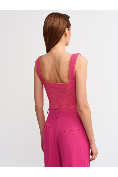 Dilvin 10211 Askılı Triko Atlet-fuşya