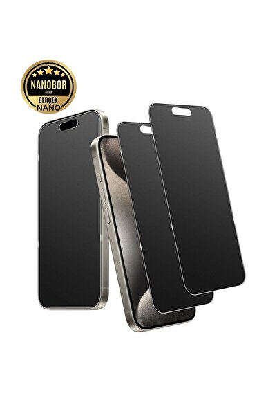 aheaks Apple iPhone 15 Pro Max Hayalet Ekran Koruyucu Kırılmaz Cam - Extra İnce