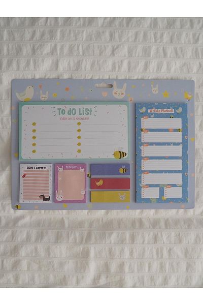 Planet Butik Large Post-it Set - Weekly Planner Design, Bird