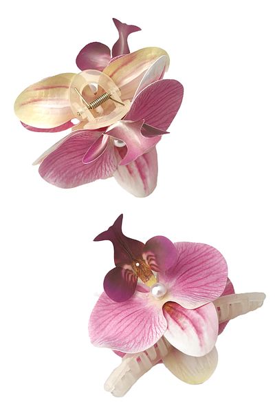 Modex Aloha Orchid Flower with Pearl - 10cm Latch Buckle