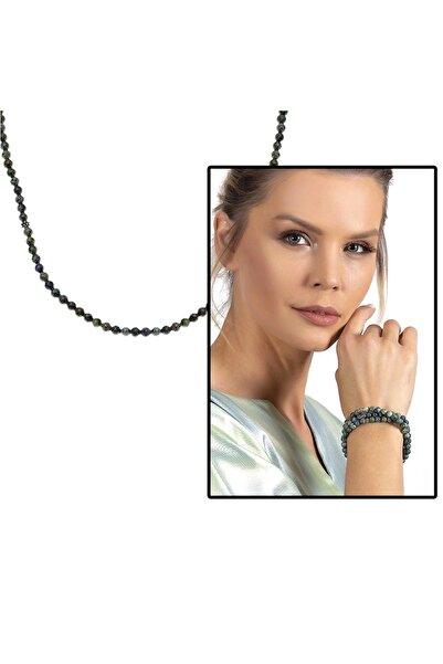 Happymodds Hem Bileklik - Hem Kolye - Hem Tesbih 99'lu Azurite Doğaltaş Aksesuar