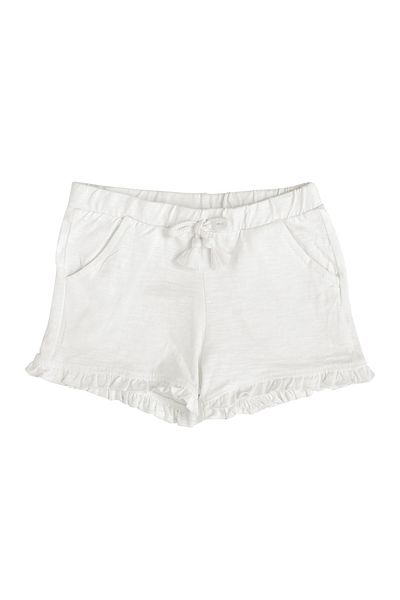 Kyron White Girl's Shorts - Ruffle Detailed