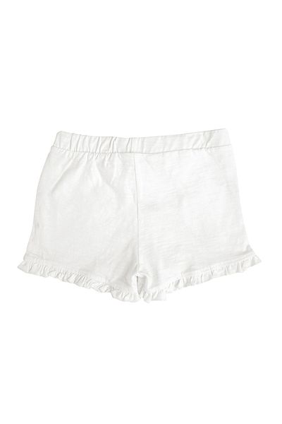 Kyron White Girl's Shorts - Ruffle Detailed