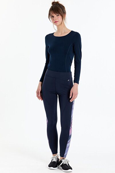 Kyron Γυναικείο κολάν από ύφασμα με σχέδια από βαμβακερό γαρνιρισμό - Navy Blue