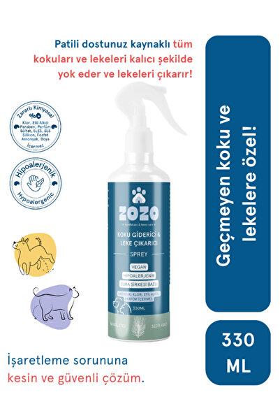 Zozo Cares Koku Giderici & Leke Çıkarıcı Sprey 330 Ml , Antifungal, Hipoalerj...