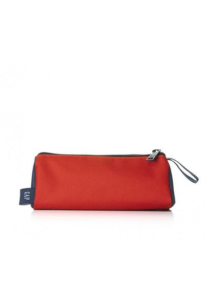 GAP Red Navy Blue Single Compartment Triangle Pencil Bag - 03405