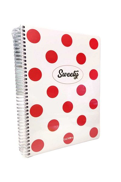 Çınar Sweety 17x24cm - 120 Sheets Checked Red Hard Cover Notebook