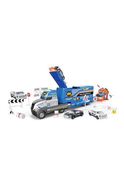 Sunman Maxx Wheels 2 Vehicle Carrier Police Playset - 02030