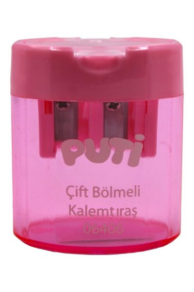 Puti Double Compartment Transparent Lid Pencil Sharpener 06406