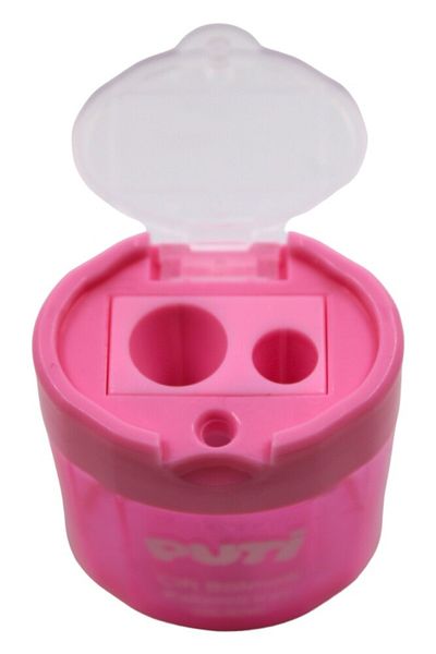 Puti Double Compartment Transparent Lid Pencil Sharpener 06406