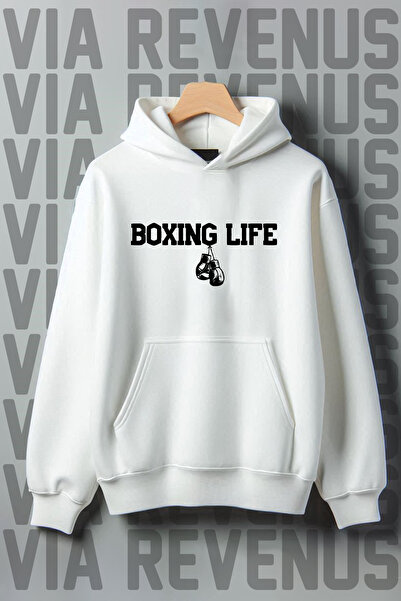 Vordevia Boxing Life Štampano - 3 niti Kangaroo Pocket O Oversize kroj K Sa k...