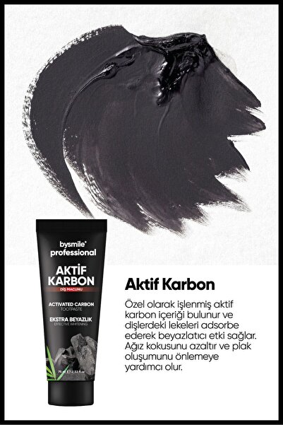 BySmile Professional Aktif Karbon Diş Beyazlatıcı Macun – Kalıcı Etki, Leke Giderici & Ferah Nefes (75 ml)