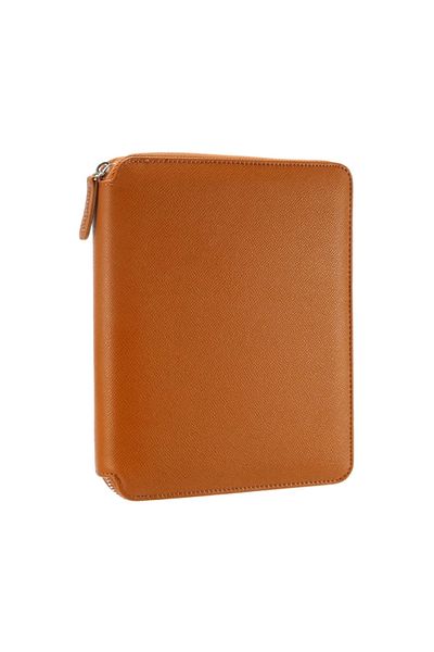 Victoria's Journals 0283 Boxed - Panama Zipper Folder Organizer, Brown, 14.8x21cm, 80yp Striped D