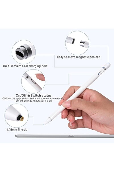 Fogy Samsung / Iphone / Ipad Pro / Air / Android / Microsoft / Xiaomi  Için Dokunmatik Akıllı Kalem