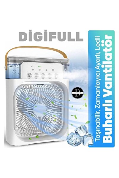 DİGİFULL Buzlu Su Püskürtmeli Hava Serinletici Fan Taşınabilir Hava Nemlendir...