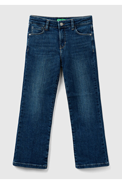 United Colors of Benetton Pantaloni din denim învechiți pentru fete cu 5 buzu...