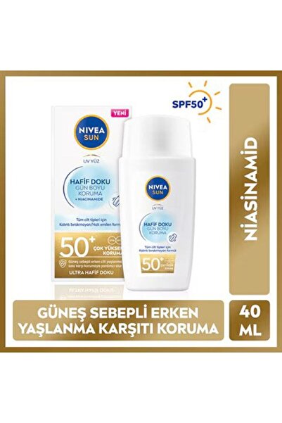 NIVEA Sun Hafif Dokulu Yüz Güneş Koruyucu Krem Spf50+ 40 ml