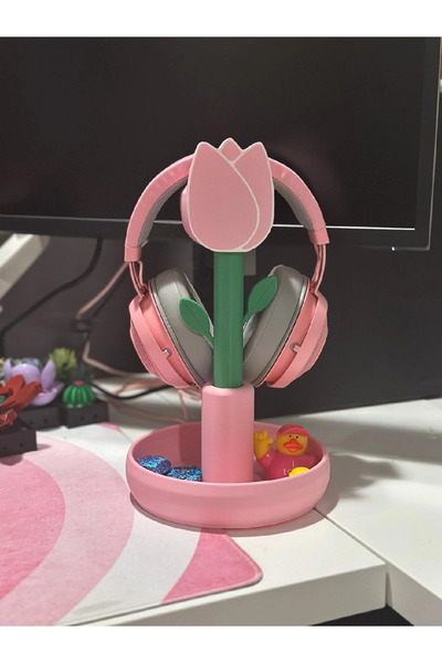 Katmanist Lale Kulaklık Tutucu Stand Yayıncı Aksesuarı