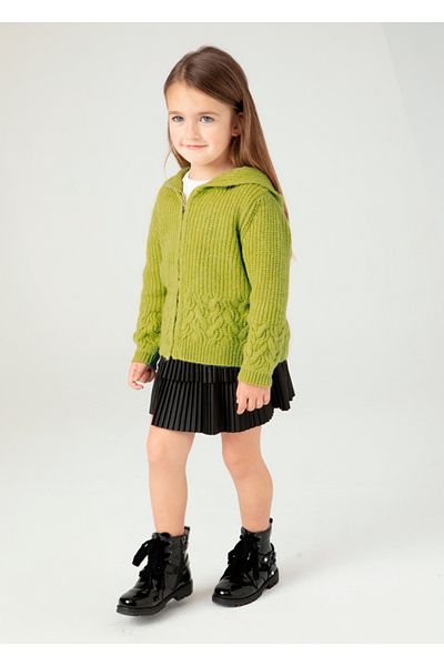 MAYORAL Cardigan gros din tricot cu fermoar și glugă.