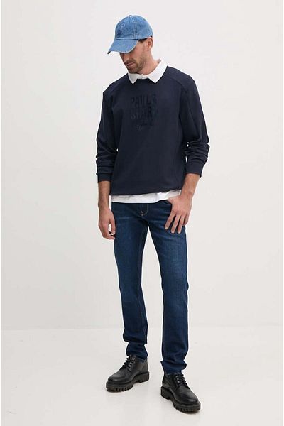 PAUL&SHARK Navy Blue Men's Sweatshirt - Cotton, Long Sleeve, Daily Use, Woven 14311890 -050