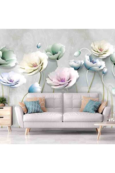 dreamwall 3 Boyutlu Renkli Çiçekler Deseni Silinebilir Sağlıklı Tekstil Duvar Kağıdı