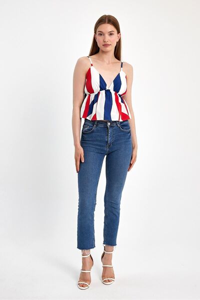 OOPS Striped Crop with Adjustable Strap
