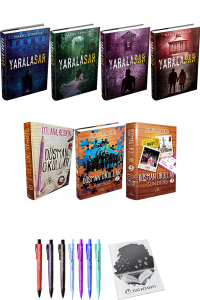 İndigo Kitap Yaralasar 4lü Set Ciltli ve Düşman Okullar 3lü Set Ciltli Dilara...