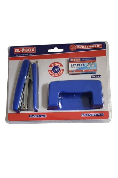 Globox Stapler and Hole Punch Set Blue