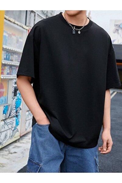 DEEPSENCE Ανδρικό μπλουζάκι Oversize Brapped Angel Back Printed Μαύρο