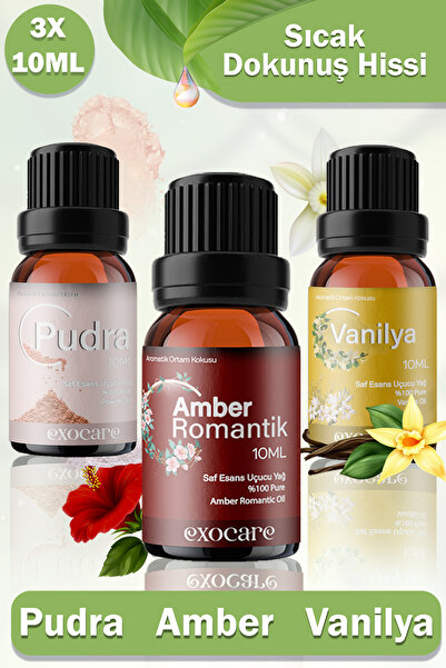 exocare Pudra, Amber, Vanilya Esansiyel Buhurdanlık Difüzör Yağı,oda banyo ve...