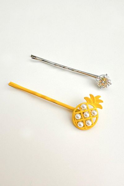 Modex Double Hair Clip with Ananas and Single Stones