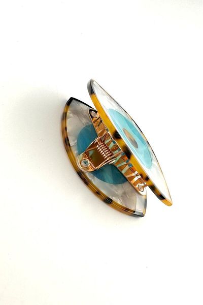 Modex Pearlescent Turquoise Eye Peg Buckle (7cm)