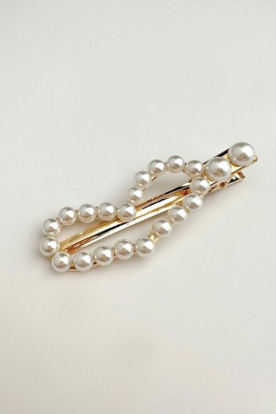 Modex Pearl Heart Figured Hair Clip (7 cm)