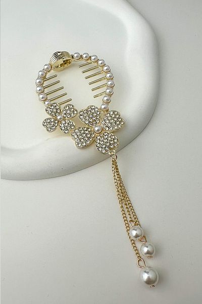 Modex Clover Figured Pearl and Stoned Knob Buckle