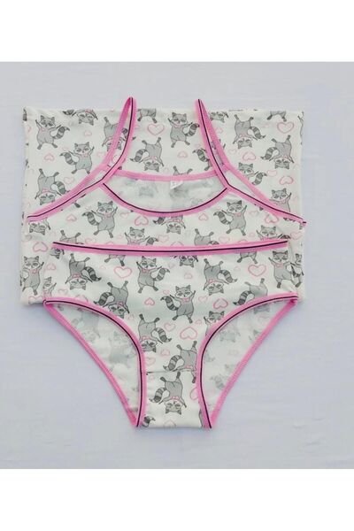 DONLİZZA Çocuk Atlet Külot Takım 6 Adet Desenli