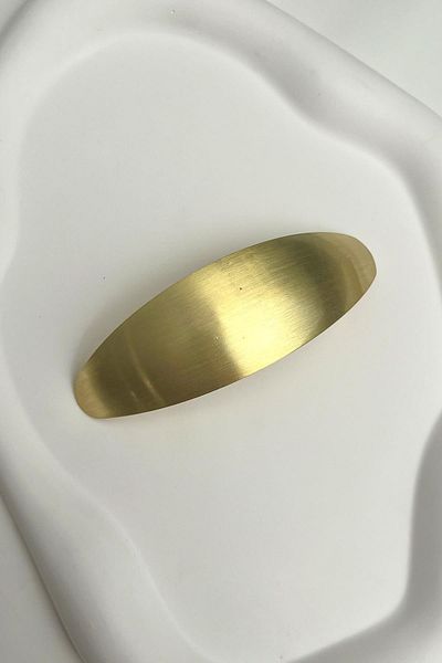Modex Gold Color Curved Oval Automatic Buckle (Size: 11 cm)