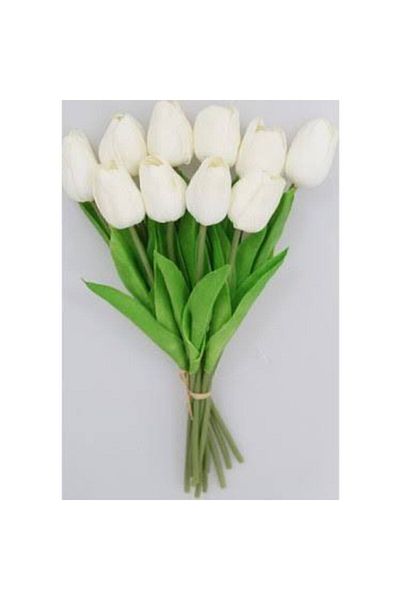 Çiçek White Wet Tulip 10 τμχ – Τεχνητή διακόσμηση, Στολίδι τραπεζιού, Φόντο
