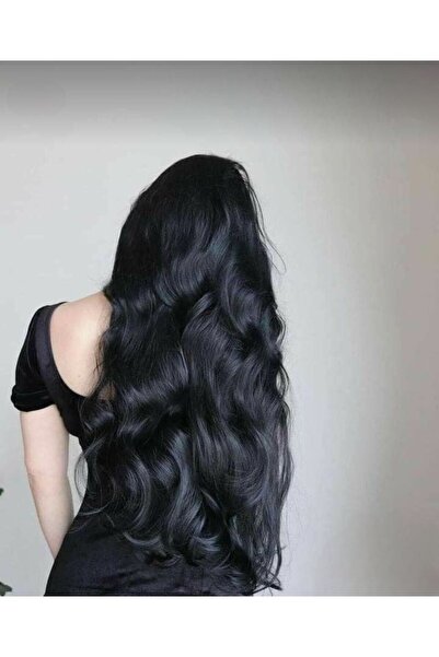 AKOLİFE Gerçek Saç Dokusunda Siyah Yarımay Çıtçıt Postiş Saç - Fön Maşa Uygulanabilir