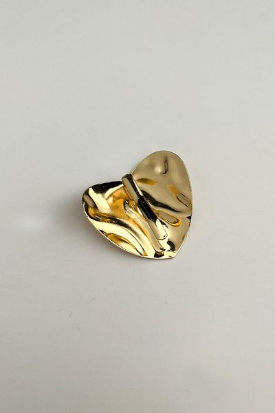 Modex Heart Textured Hairpin (Width:4 cm Length:4cm)
