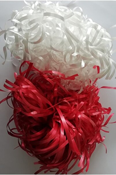 CAN El Yapımı Beyaz Gösterişli Dolgun Kırmızı-beyaz Ponpon Seti (5 Adet Set)