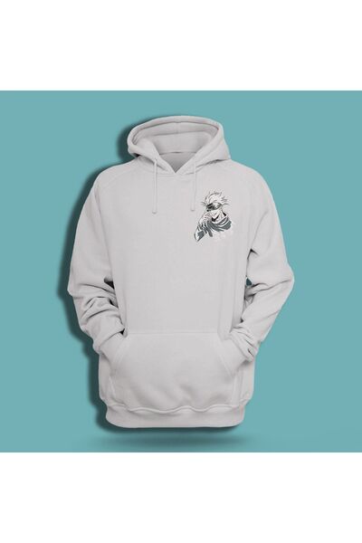 Siyah Beyaz Oversize Jujutsu Gaisen Unisex Anime Baskılı Sweatshirt