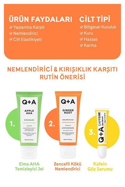 Q+A 75 ml Cremă hidratantă cu rădăcini de ghimbir