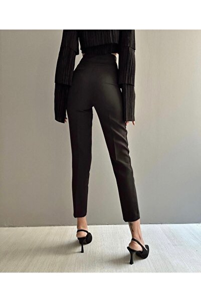 GM Butikk Kadın Siyah Yüksel Bel Kumaş Pantolon