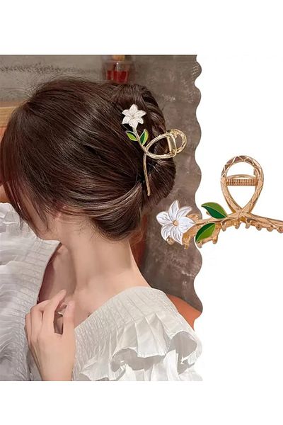 Modex White Lily Latch Buckle - Metal (Size: 11cm)