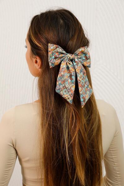 Modex Ethnic Patterned Automatic Hair Clip with Tail